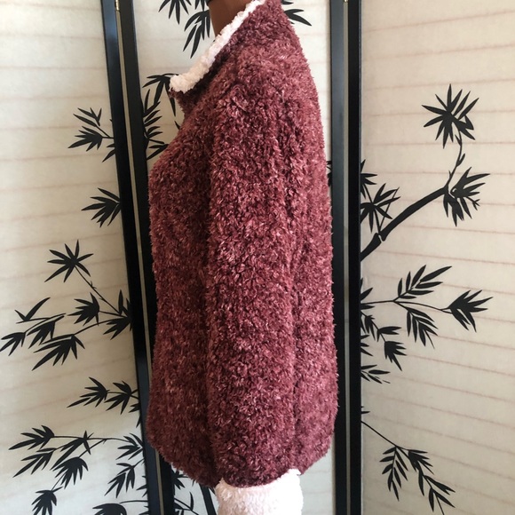 Weatherproof Vintage Long Sleeve Ladies Fleece Pullover Size L Rustic Red EUC - Picture 3 of 11